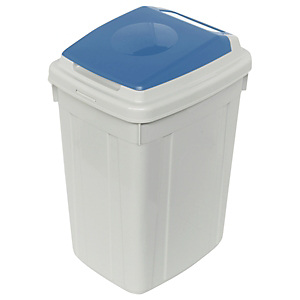 CERVIC Eco-Lid, Contenedor para recogida selectiva de papel, polipropileno, 42 l, gris y azul CERVIC Eco-Lid, Contenedor para recogida selectiva de papel, polipropileno, 42 l, gris y azul