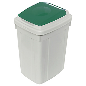 CERVIC Eco-Lid, Contenedor para recogida selectiva de vidrio, polipropileno, 42 l, gris y verde CERVIC Eco-Lid, Contenedor para recogida selectiva de vidrio, polipropileno, 42 l, gris y verde