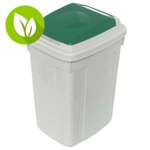 CERVIC Eco-Lid, Contenedor para recogida selectiva de vidrio, polipropileno, 42 l, gris y verde
