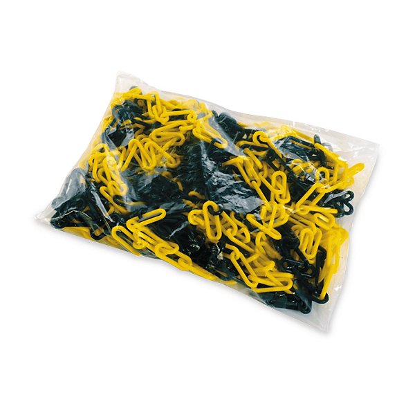 Chaîne de balisage en plastique jaune/noir 25 m - 2