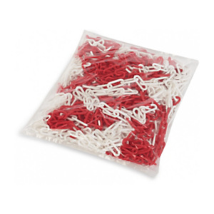 Chaîne de balisage en plastique blanc/rouge 25 m