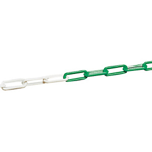 Chaine polyéthylène usage courant diamètre 8 mm x 25 m vert et blanc Chaine polyéthylène usage courant diamètre 8 mm x 25 m vert et blanc