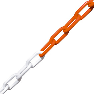 Chaine polyéthylène usage courant diamètre 8 mm x 5 m rouge fluo et blanc Chaine polyéthylène usage courant diamètre 8 mm x 5 m rouge fluo et blanc