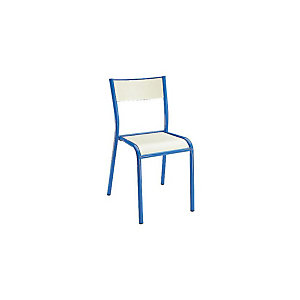 Chaise bois couleur sable/ pieds finition bleue - lot de 4