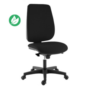 Chaise de bureau ergonomique LANA Tissu Trevira Noir Hauteur réglable - Dossier Roulettes Chaise de bureau ergonomique LANA Tissu Trevira Noir Hauteur réglable - Dossier Roulettes
