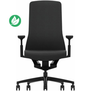 Chaise de bureau ergonomique Pure Mécanisme auto-régulant Tissu Noir Hauteur Réglable - Accoudoirs Dossier haut Roulettes Chaise de bureau ergonomique Pure Mécanisme auto-régulant Tissu Noir Hauteur Réglable - Accoudoirs Dossier haut Roulettes