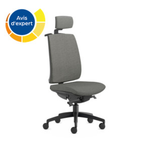 Chaise de bureau ergonomique Tarah avec appui-tête et portemanteau - tissu Gris Chaise de bureau ergonomique Tarah avec appui-tête et portemanteau - tissu Gris