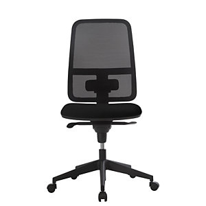 Chaise de bureau Terence maille/tissu Noir - Dossier avec hauteur réglable et Roulettes