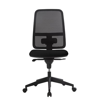 Chaise de bureau Terence maille/tissu Noir - Dossier avec hauteur réglable et Roulettes - 1