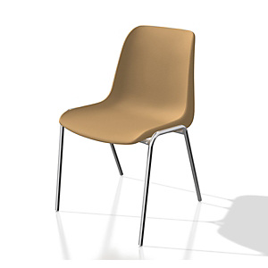 Chaise collectivité Coque universelle - Polypropylène - Beige - Pieds métal chromé Chaise collectivité Coque universelle - Polypropylène - Beige - Pieds métal chromé
