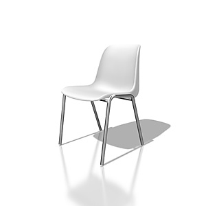 Chaise collectivité Coque universelle - Polypropylène - Blanc - Pieds métal chromé Chaise collectivité Coque universelle - Polypropylène - Blanc - Pieds métal chromé