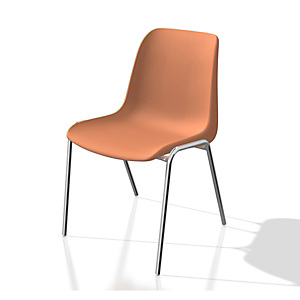 Chaise collectivité Coque universelle - Polypropylène - Orange - Pieds métal chromé Chaise collectivité Coque universelle - Polypropylène - Orange - Pieds métal chromé