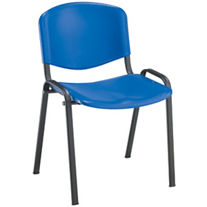 Chaise collectivités First - Polypropylène - Bleu - Pieds métal noir Chaise collectivités First - Polypropylène - Bleu - Pieds métal noir