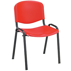 Chaise collectivités First - Polypropylène - Rouge - Pieds métal Noir Chaise collectivités First - Polypropylène - Rouge - Pieds métal Noir