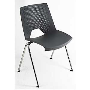 Chaise collectivité Skype Coque polypropylène, pieds métal chromé - Gris anthracite Chaise collectivité Skype Coque polypropylène, pieds métal chromé - Gris anthracite