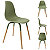 Chaise coque Greta en polypropylène - Vert / Pieds bois brut - 1