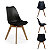 Chaise coque Thelma avec coussin - Noir / Pieds bois brut - 2