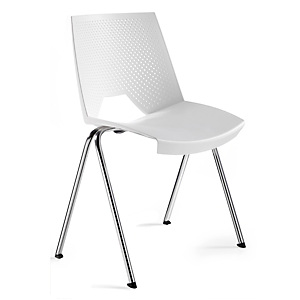 Chaise empilable Skype, plastique, blanc