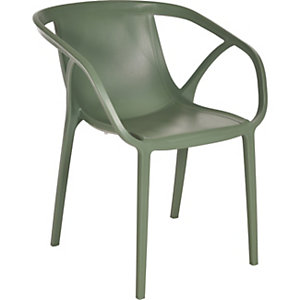 Chaise d’extérieur Mila avec accoudoirs en polypropylène – Vert olive