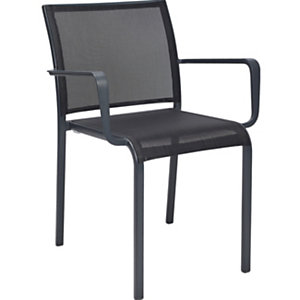 Chaise d’extérieur Milos avec accoudoirs - Aluminium laqué - Anthracite