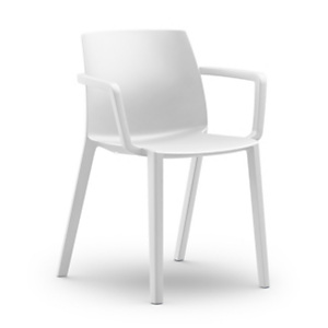 Chaise d’extérieur Olga avec accoudoirs en polypropylène – Blanc Chaise d’extérieur Olga avec accoudoirs en polypropylène – Blanc