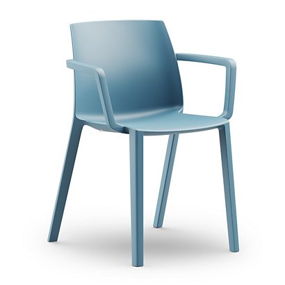 Chaise d’extérieur Olga avec accoudoirs en polypropylène – Bleu - 1