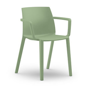 Lot de 4 - Chaise d’extérieur Olga avec accoudoirs en polypropylène – Vert