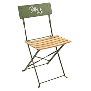 Chaise d'extérieur pliable Sicile assise bois - Kaki