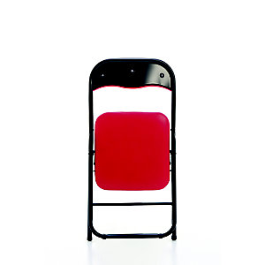 Chaise pliante Eco, simili cuir Rouge - Pieds métal Noir