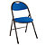 Chaise pliante Super confort - Tissu Bleu - Pieds métal Noir - 1
