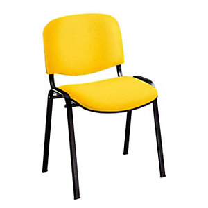 Lot de 4 - Chaise de réunion et d’accueil First - Tissu Jaune