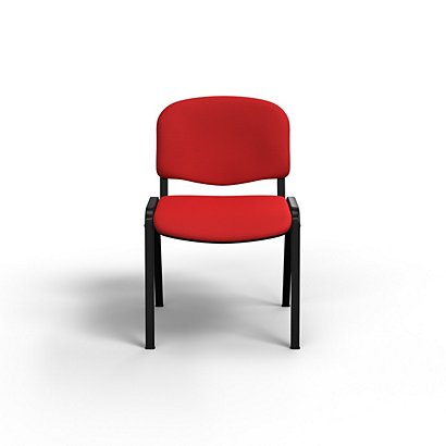 Chaise de réunion et d’accueil First - Tissu Rouge - 1