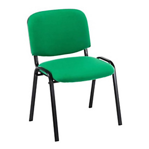 Lot de 4 - Chaise de réunion et d’accueil First - Tissu Vert