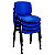 Chaise de réunion & Conférence - Tissu Bleu - Pieds Noir - 2