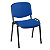 Chaise de réunion & Conférence - Tissu Bleu - Pieds Noir - 1