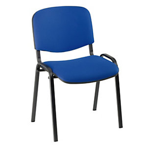 Chaise de réunion & Conférence - Tissu Bleu - Pieds Noir