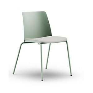Chaise de réunion & visiteur Aria polypropylène assise tapissée piètement métal – Vert