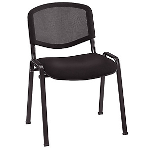 Chaise de réunion & visiteur First - Maille filet - Noir - Pieds noir Chaise de réunion & visiteur First - Maille filet - Noir - Pieds noir