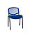 Chaise de réunion & visiteur First - Maille filet noire, assise Bleue - Pieds noir - lot de 4 - 1