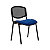 Chaise de réunion et visiteur First Maille filet noire assise Bleue - Pieds noir - 1