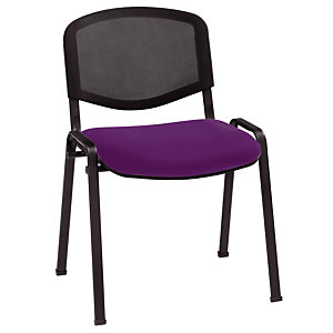 Chaise de réunion & visiteur First - Maille filet - Violet - Pieds noir