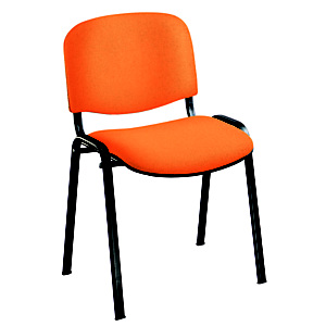 Chaise de réunion & visiteur First - Tissu Abricot - Pieds Noir Chaise de réunion & visiteur First - Tissu Abricot - Pieds Noir