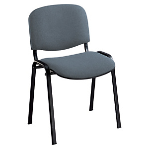 Chaise de réunion & visiteur First - Tissu Anthracite - Pieds Noir Chaise de réunion & visiteur First - Tissu Anthracite - Pieds Noir