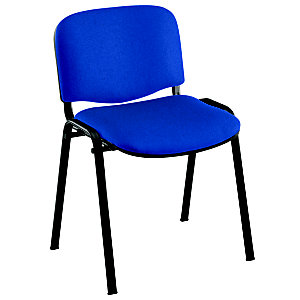 Chaise de réunion & visiteur First - Tissu Bleu - Pieds Noir