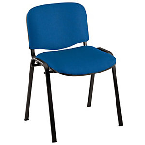 Chaise de réunion & visiteur First - Tissu Bleu - Pieds Noir