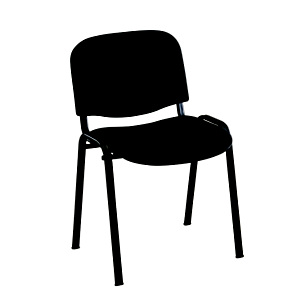 Chaise de réunion & visiteur First - Tissu Noir - Pieds Noir Chaise de réunion & visiteur First - Tissu Noir - Pieds Noir