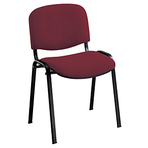 Chaise de réunion & visiteur First - Tissu Prune - Pieds Noir Chaise de réunion & visiteur First - Tissu Prune - Pieds Noir