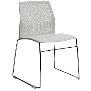 Chaise de réunion & visiteur Pixel - Piètement Filo chrome - polypropylène - Blanc