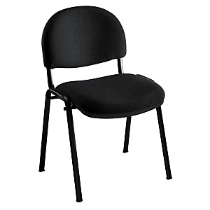 Chaise réunion et visiteur Prima - Tissu rembourré - Noir - Pieds Noir Chaise réunion et visiteur Prima - Tissu rembourré - Noir - Pieds Noir