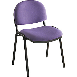 Chaise réunion et visiteur Prima - Tissu rembourré - Violet - Pieds Noir